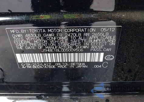 2013 Lexus Gs 350 z USA, uszkodzony, nr VIN JTHBE1BL0D5009506